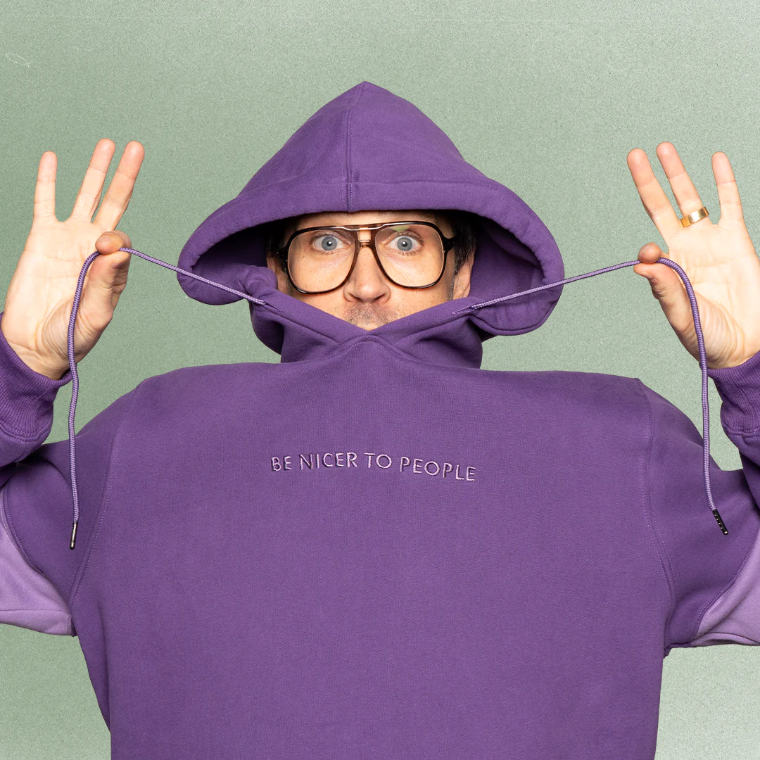 Be Nicer To People Colorblock Hoodie (Grape) - Image 2