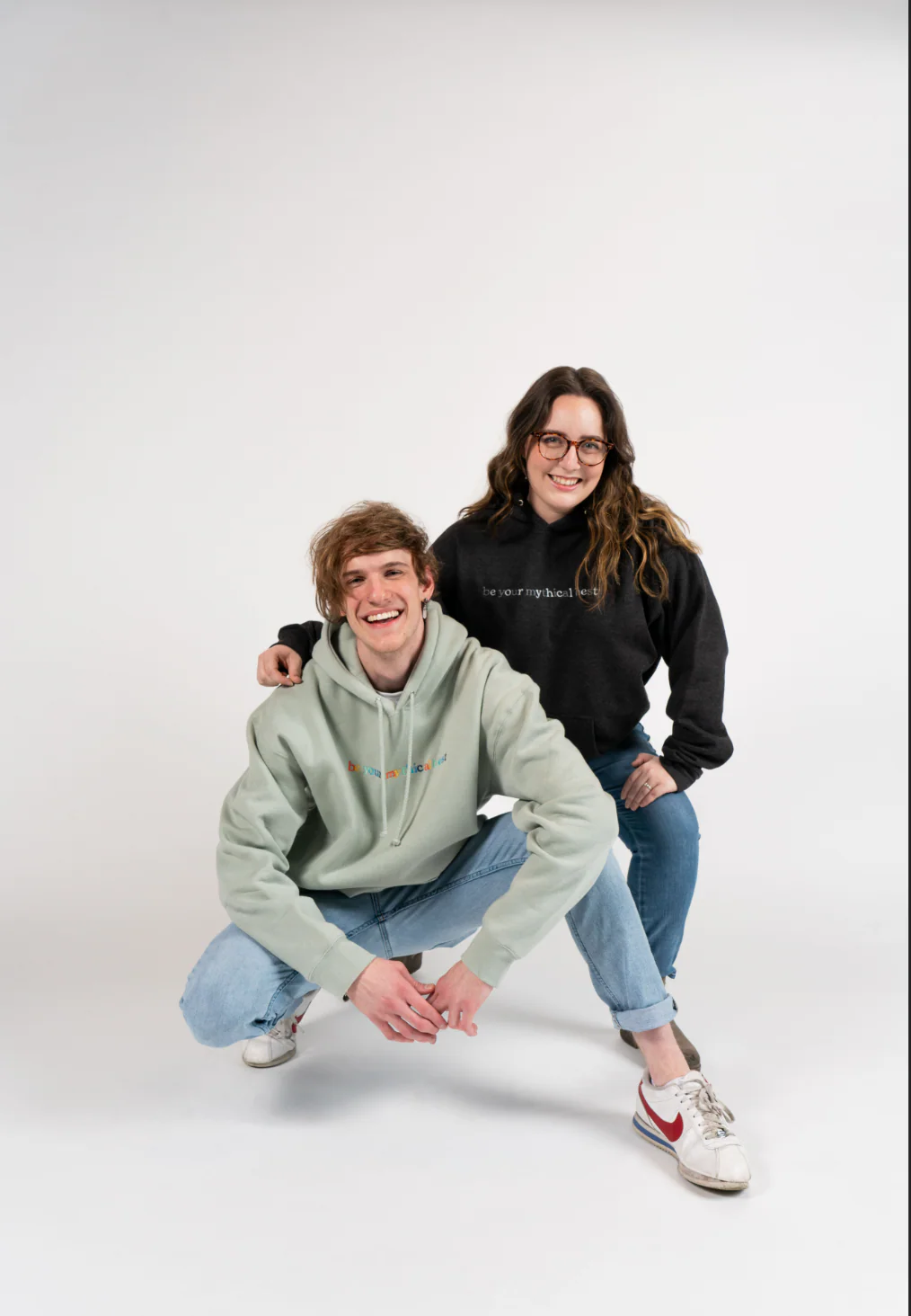 Be Your Mythical Best Embroidered Hoodie (Charcoal Heather) - Image 3