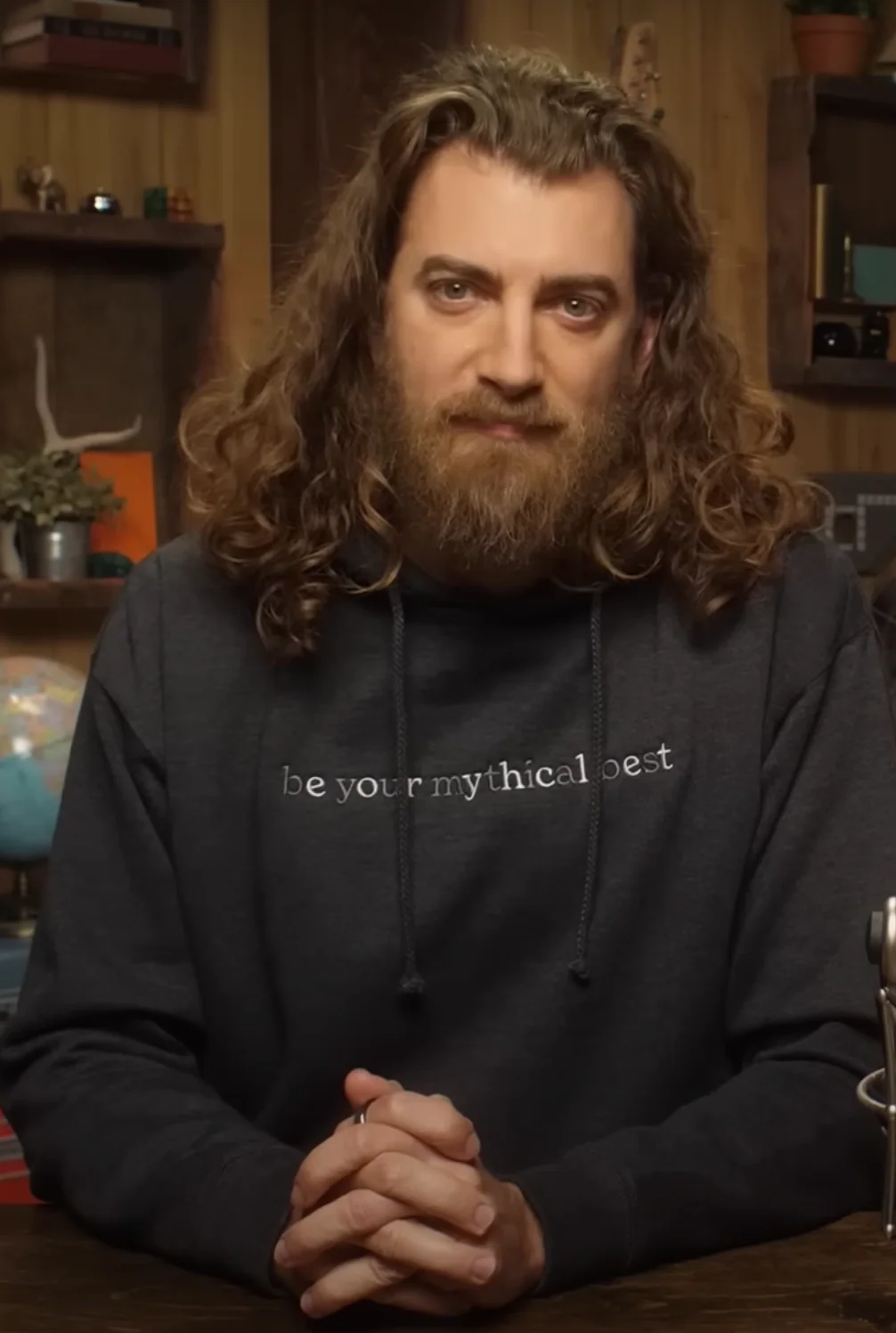Be Your Mythical Best Embroidered Hoodie (Charcoal Heather) - Image 4