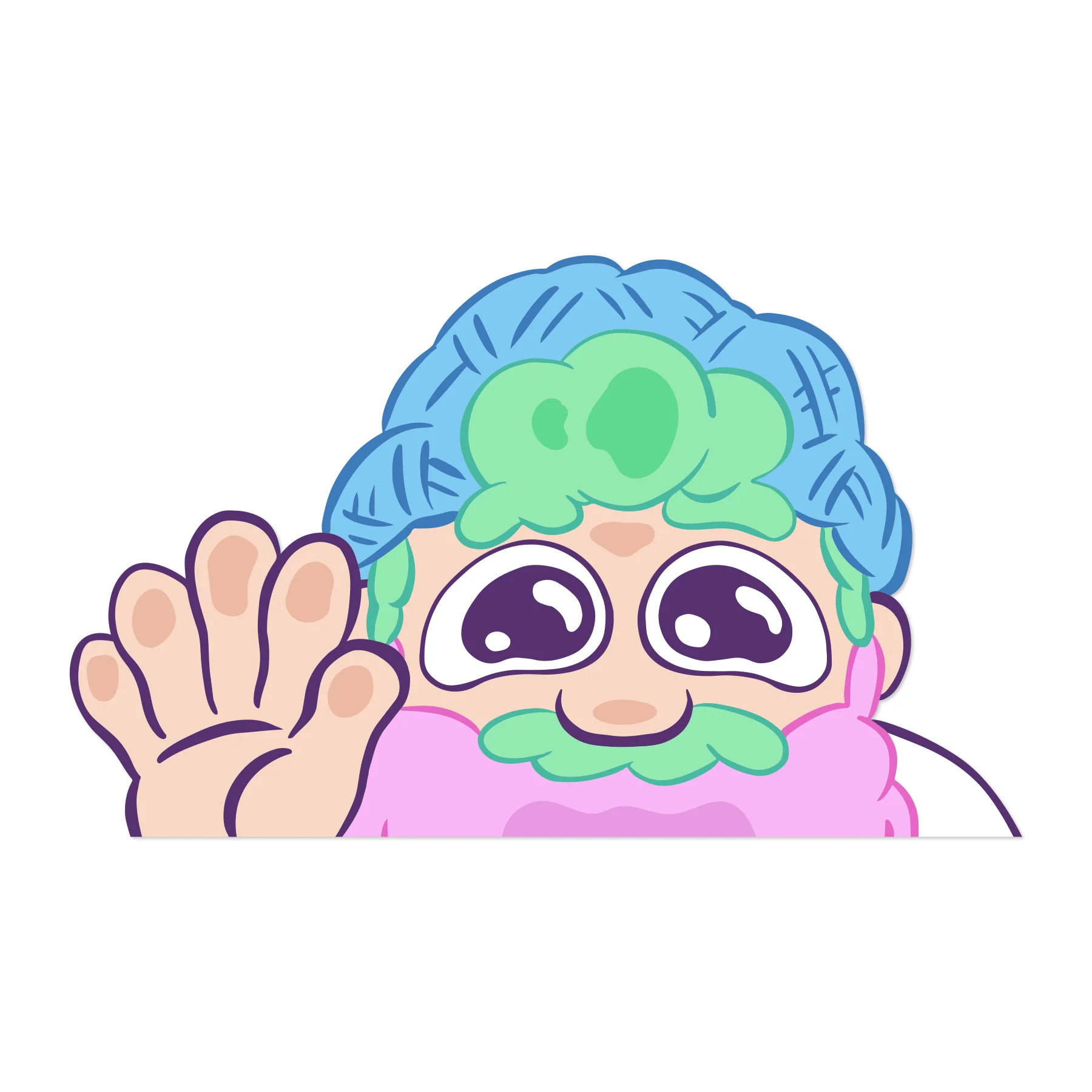 Cotton Candy Randy Window Peeker Sticker
