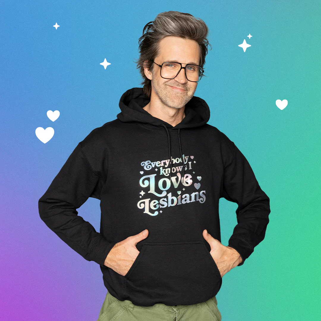 Everybody Knows I Love Lesbians Hoodie (Holographic) - Image 4