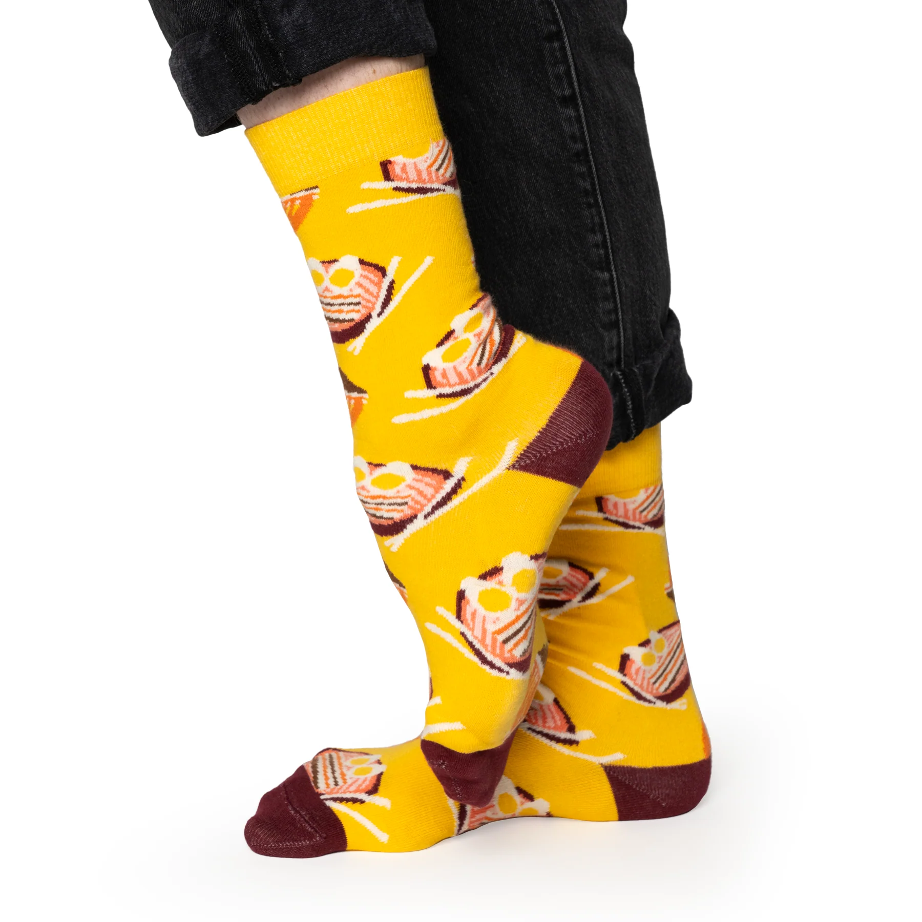 Grilled Cheese Ramen Patterned Socks - Image 2